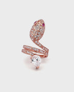 Silver Serpent Majesty Rose Gold Ring