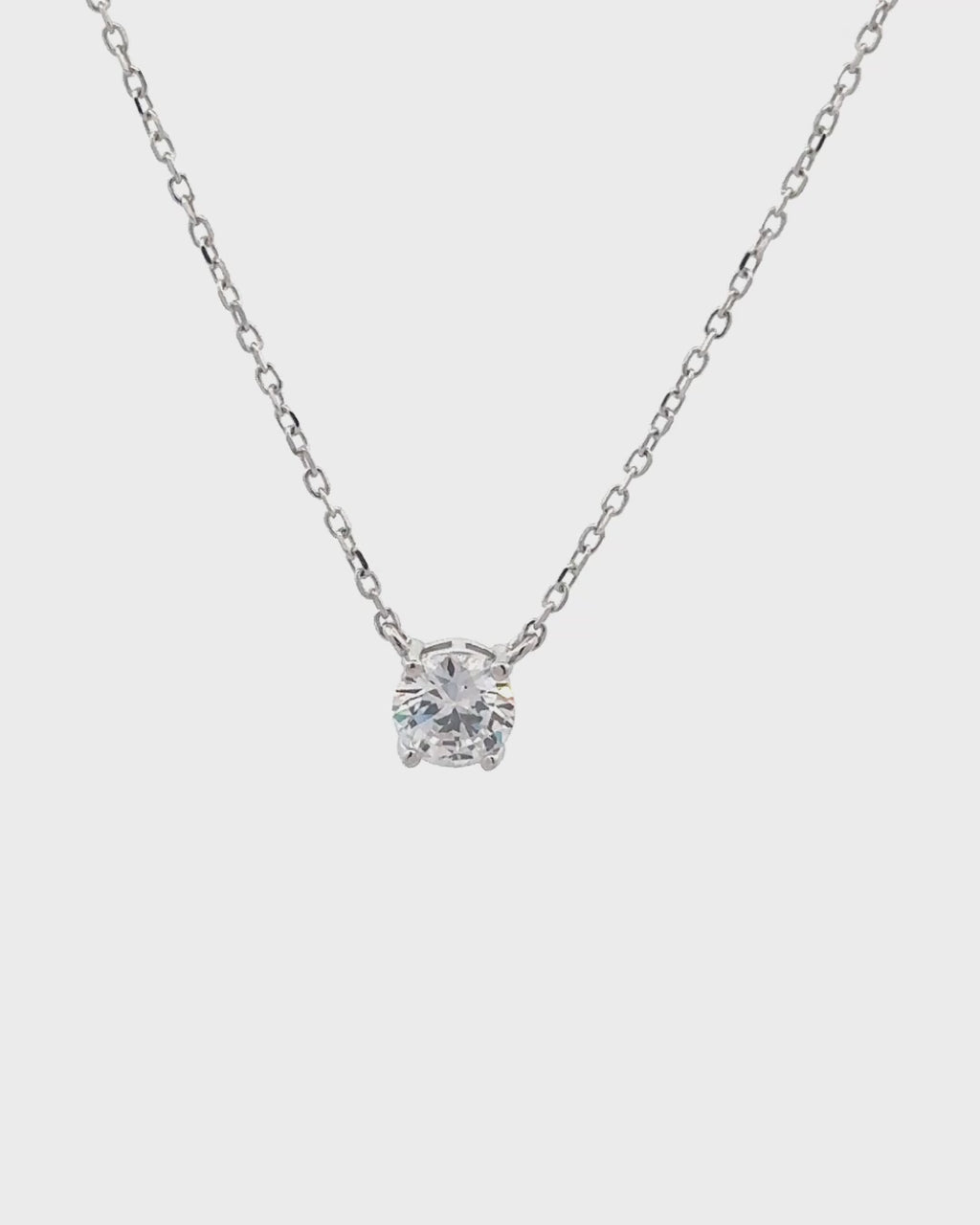 Silver Eternal Glow Solitaire Pendant Necklace