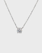 Silver Eternal Glow Solitaire Pendant Necklace