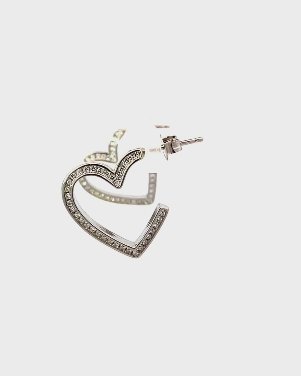 Silver Heart Spark Earrings