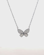Silver Flutter Grace Butterfly Pendant Necklace