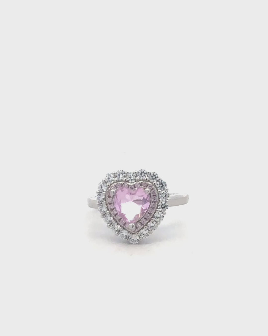 Silver Blush Romance Heart Ring