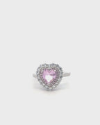 Silver Blush Romance Heart Ring
