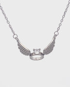 Silver Wings of Love Pendant Necklace