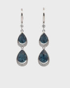 Silver Midnight Teardrop Dangle Earrings