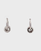 Silver Luxe Dice Hoop Earrings