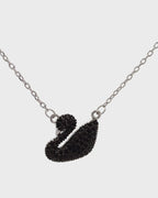 Silver Midnight Swan Elegance Pendant Necklace