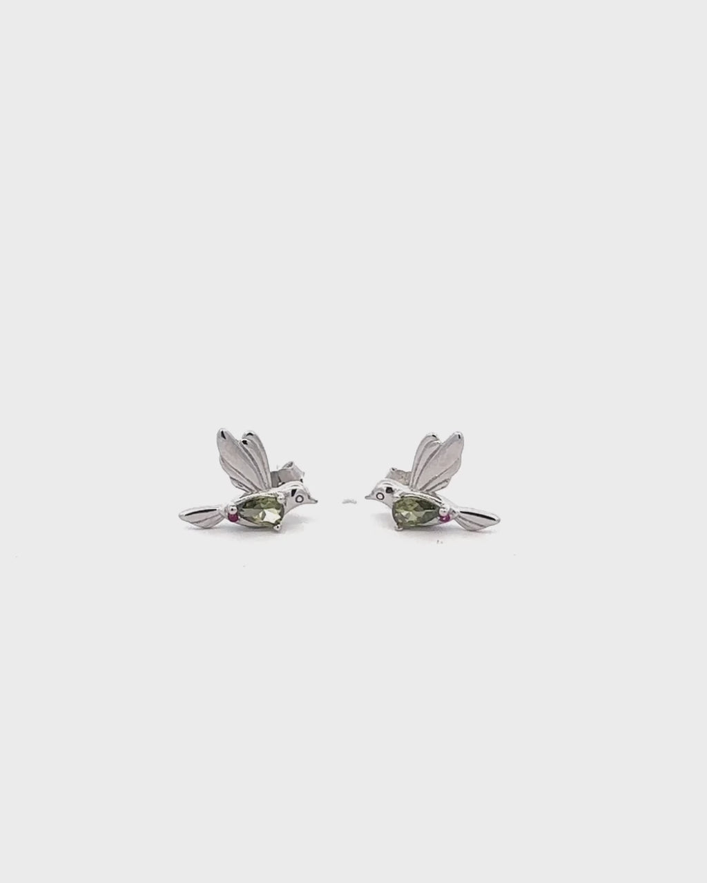 Silver Hummingbird Whisper Earrings