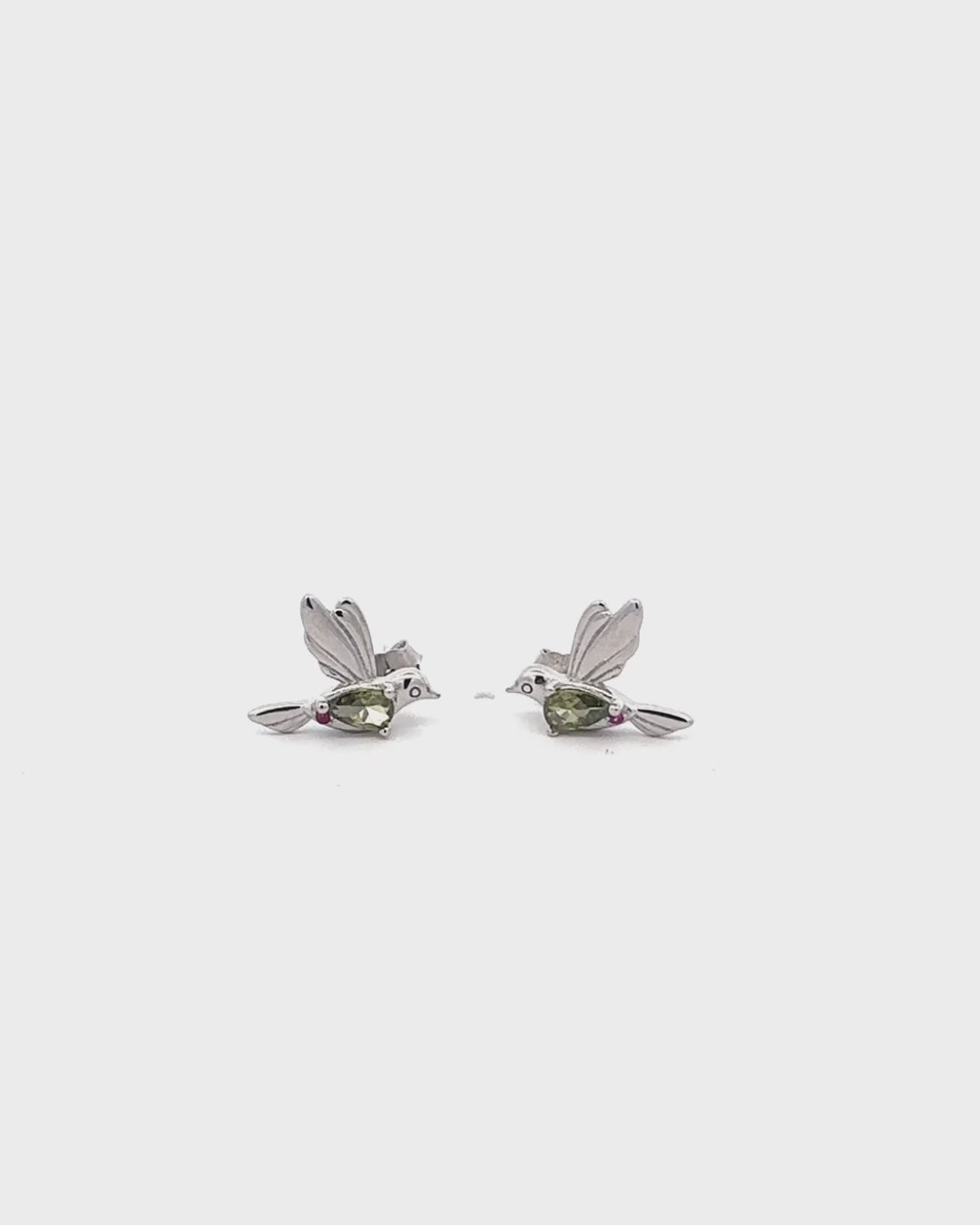 Silver Hummingbird Whisper Earrings