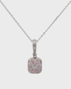 Silver Rosé Radiance Square Pendant Necklace