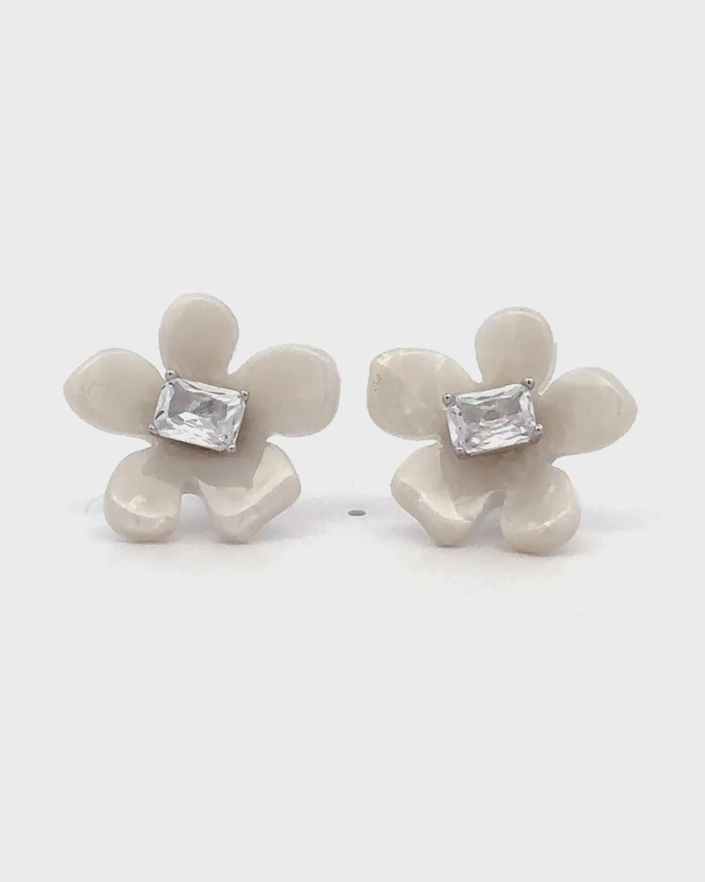 Silver Pearl Blossom Elegance Earrings