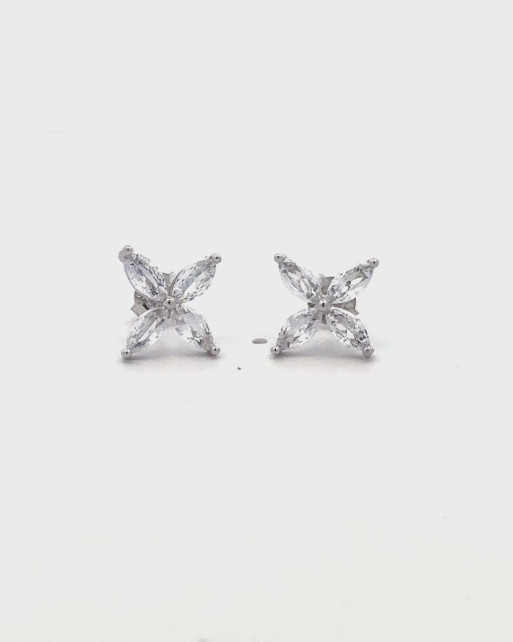 Silver Crystal Bloom Elegance Earrings