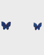 Silver Sapphire Dream Butterfly Stud Earrings