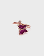 Silver Royal Amethyst Butterfly Ring