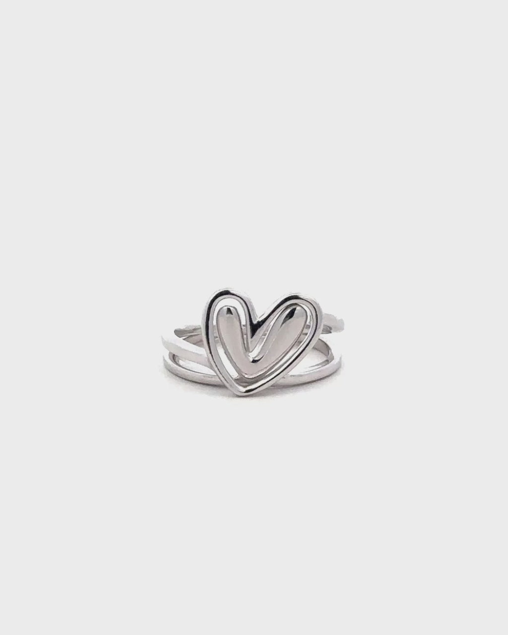 Silver Eternal Embrace Heart Ring