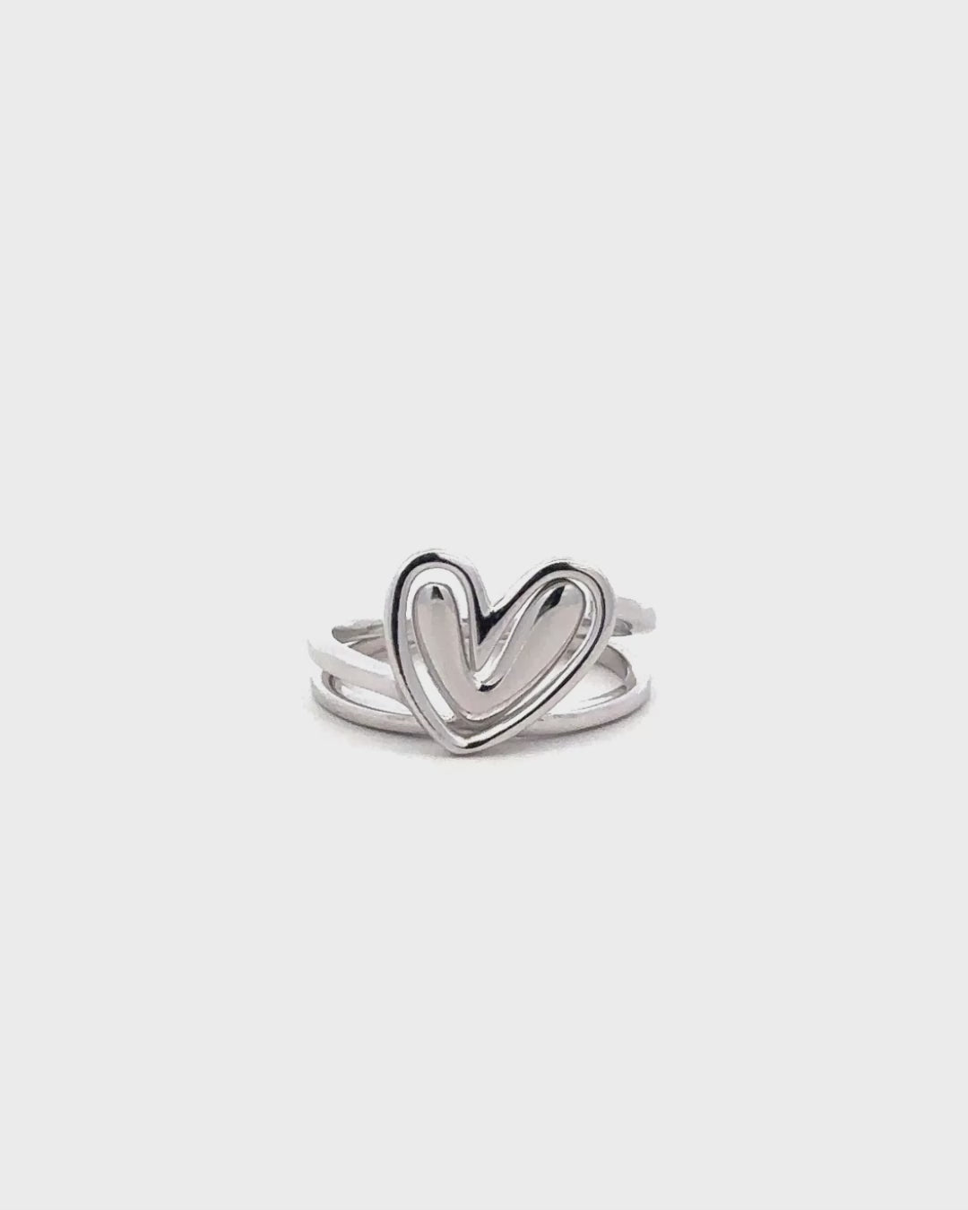 Silver Eternal Embrace Heart Ring