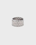 Silver Zigzag Edge Bold Band Ring
