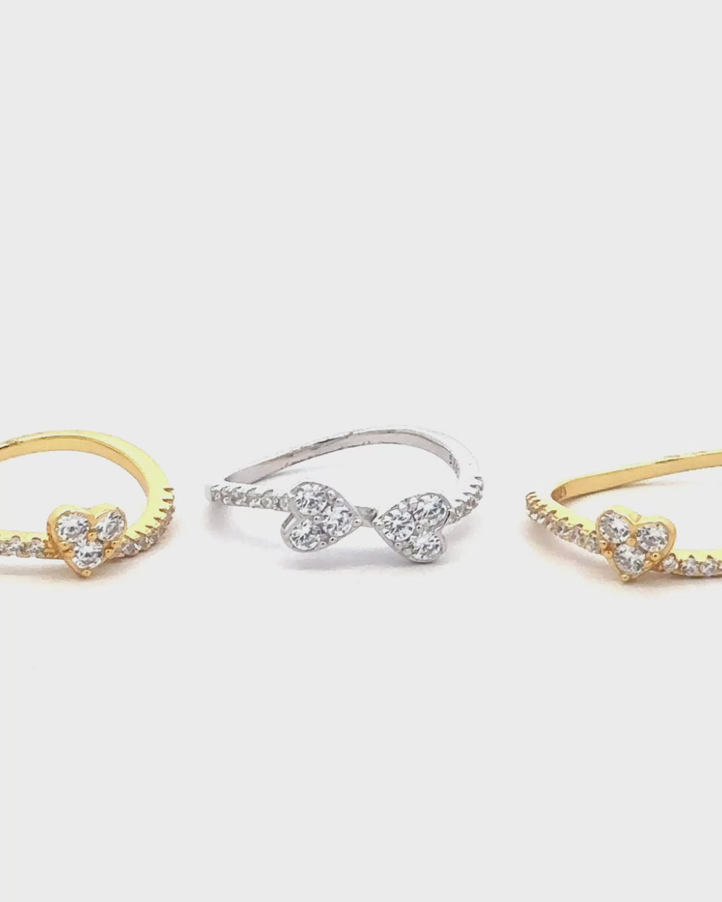 Silver Golden Blossom Stacked Ring