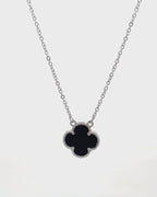 Silver Enchanted Elegance Clover Pendant Necklace