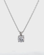 Silver Luminous Solitaire Pendant Necklace