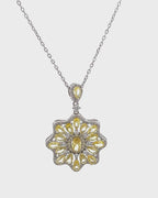 Silver Sunburst Elegance Pendant Necklace