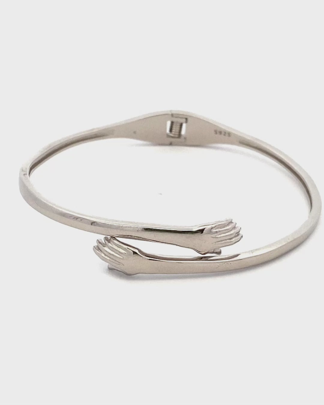 Silver Embrace Hug Bangle Bracelet