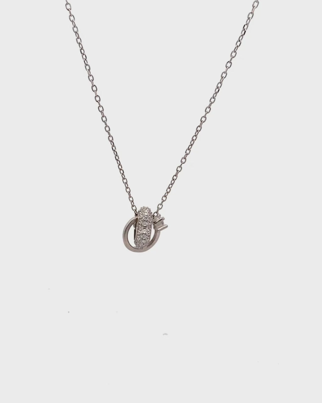 Silver Dazzle Halo Heart Pendant Necklace