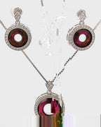Silver Royal Amethyst Pendant Set