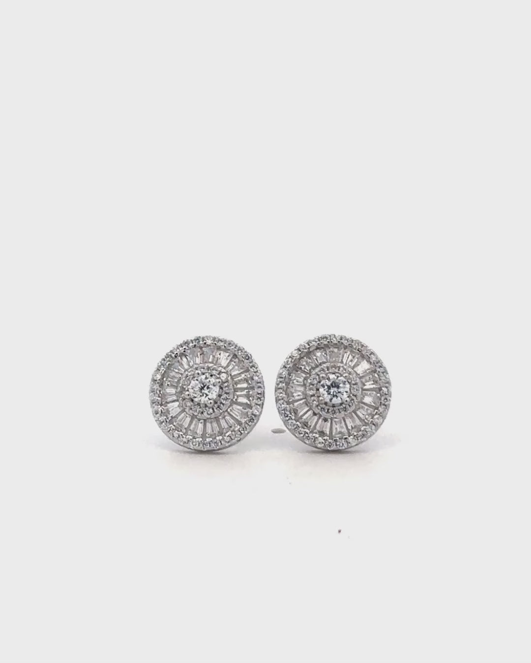 Silver Radiant Halo Sparkle Earrings
