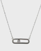 Silver Minimalist Elegance Bar Pendant Necklace