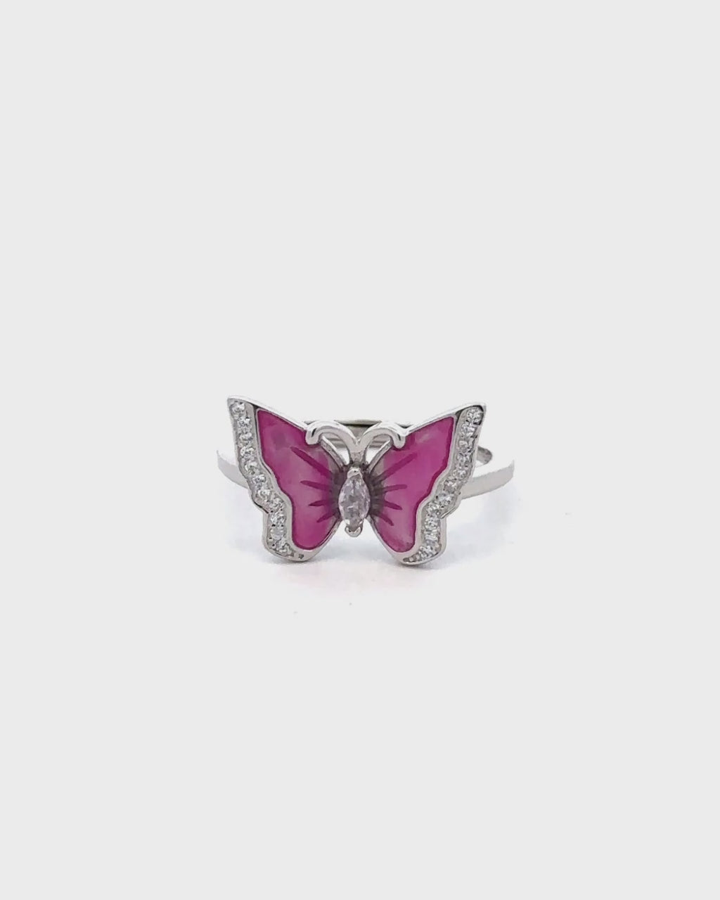 Silver Enchanted Bloom Butterfly Ring