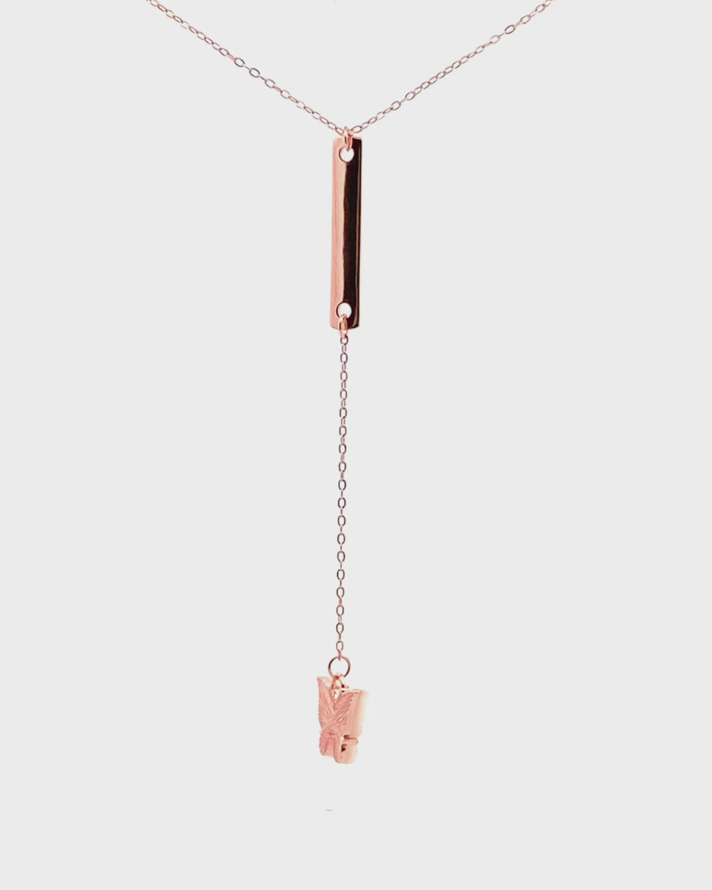 Silver Blush Butterfly Drop Pendant Necklace