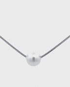 Silver Lustrous Pearl Elegance Pendant Chain