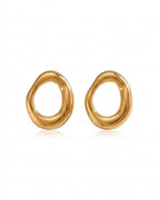 Organic Gold Open Stud Earrings (Demi-Fine)