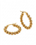Beaded Gold Hoop Earrings (Demi-Fine)