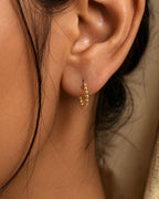 Beaded Gold Hoop Earrings (Demi-Fine)