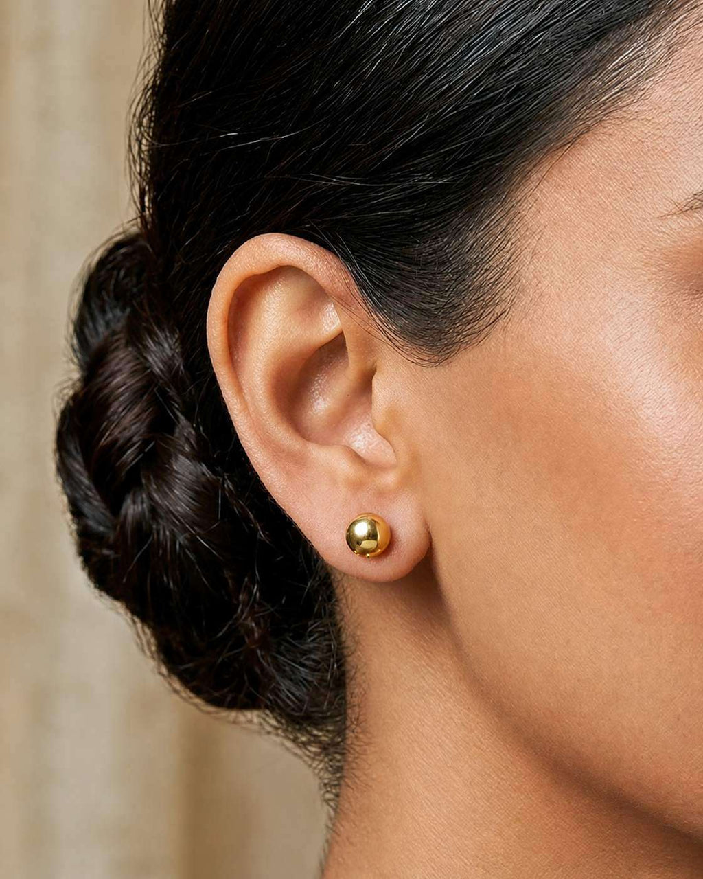 Classic Gold Ball Stud Earrings (Demi-Fine)