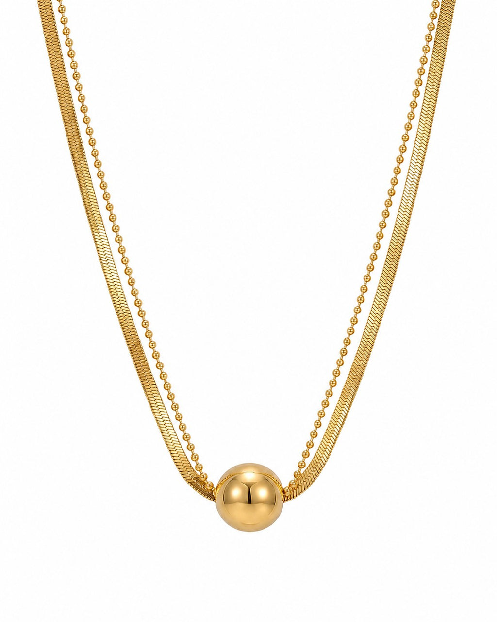 Layered Bead Pendant Necklace (Demi-Fine)