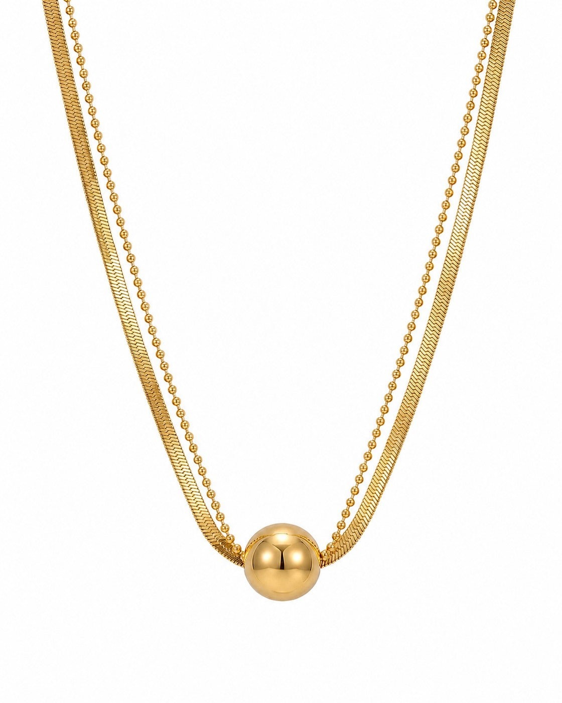 Layered Bead Pendant Necklace (Demi-Fine)