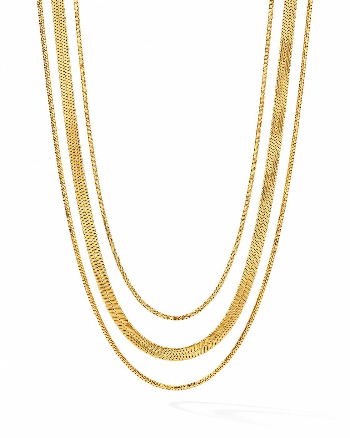 Classic Herringbone Pendant Necklace (Demi-Fine)
