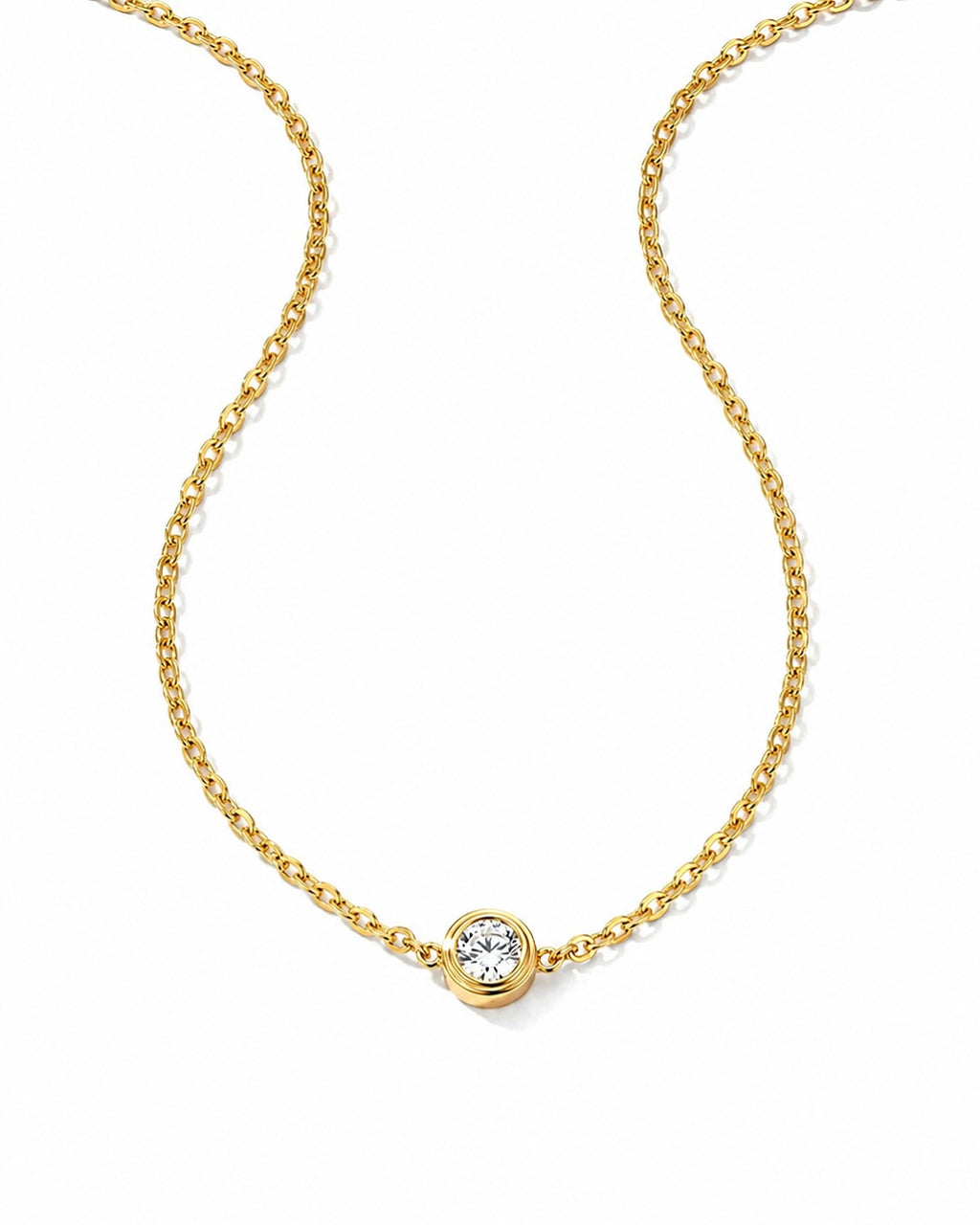 Minimal Solitaire Pendant Necklace (Demi-Fine)