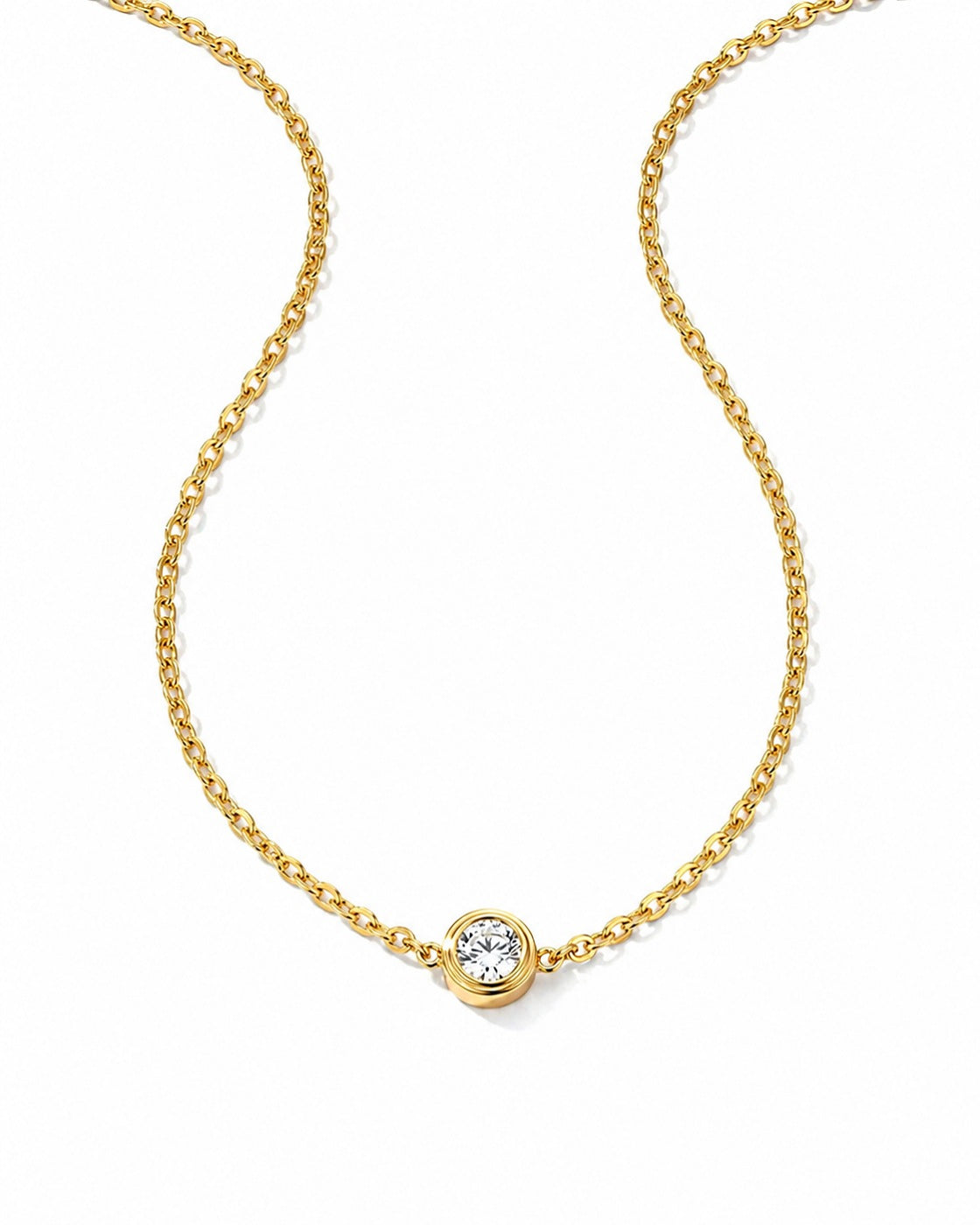 Minimal Solitaire Pendant Necklace (Demi-Fine)