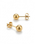 Classic Gold Ball Stud Earrings (Demi-Fine)