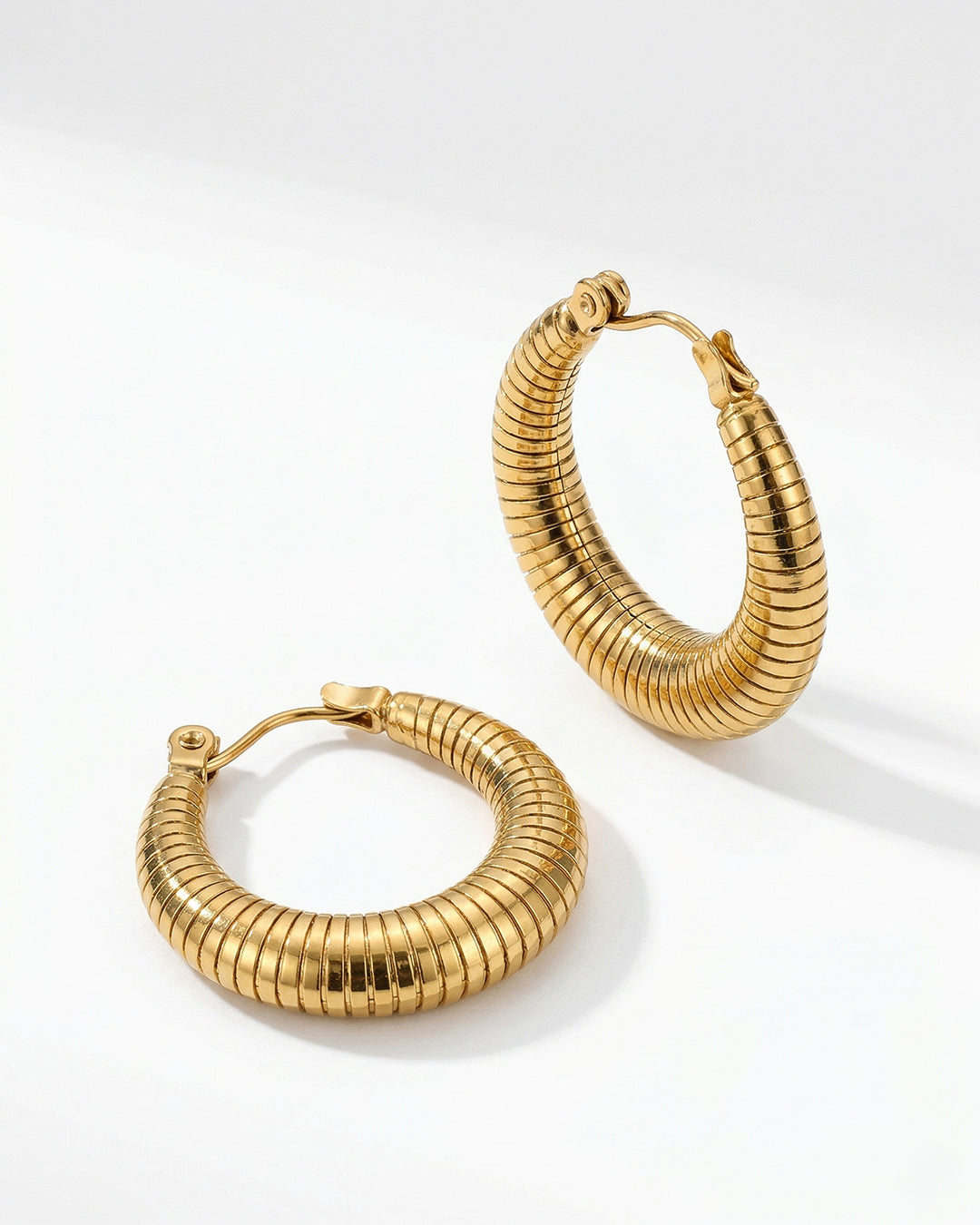 Textured Gold Hoop Earrings