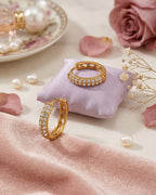 Crystal Pavé Gold Hoop Earrings