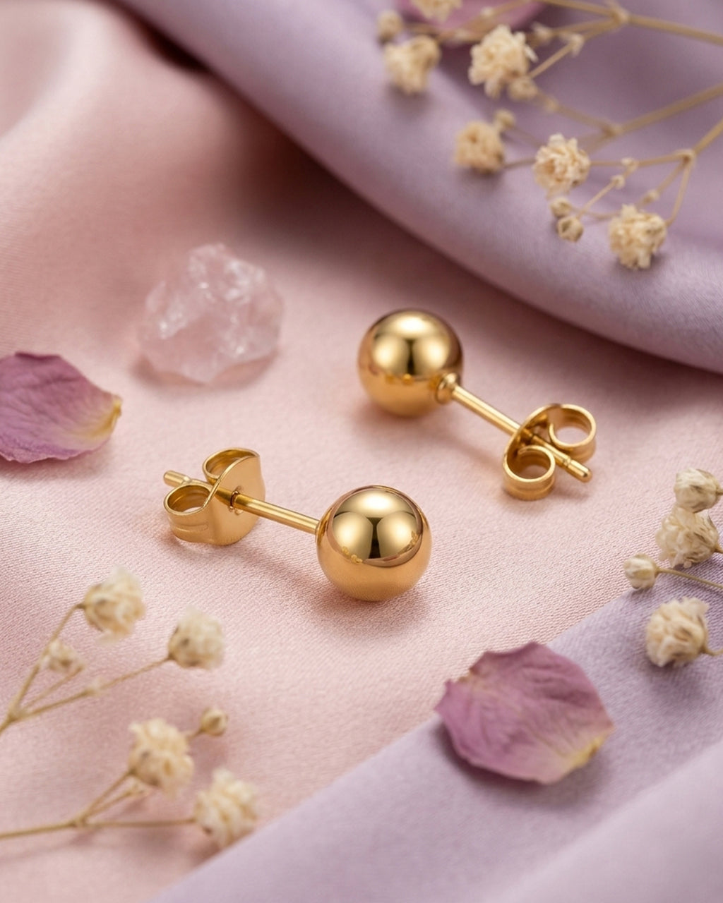 Classic Gold Ball Stud Earrings