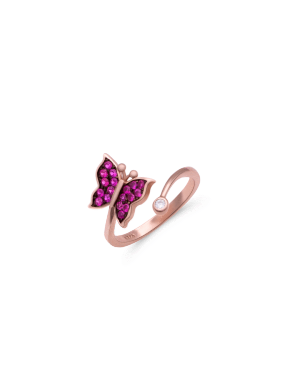 Silver Royal Amethyst Butterfly Ring