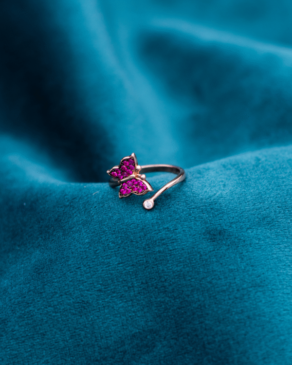 Silver Royal Amethyst Butterfly Ring - Image 3