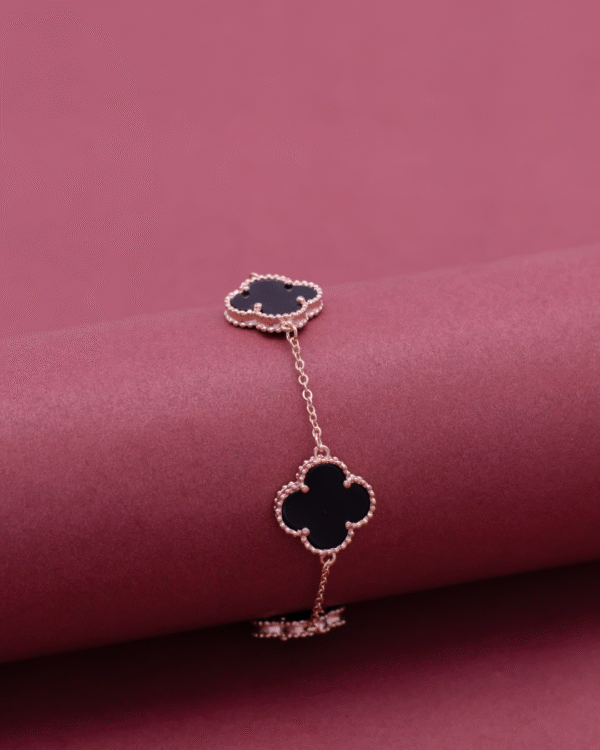 Silver Midnight Clover Bracelet - Image 3