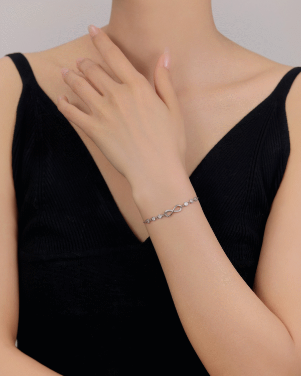 Silver Infinity Radiance Adjustable Bracelet - Image 2